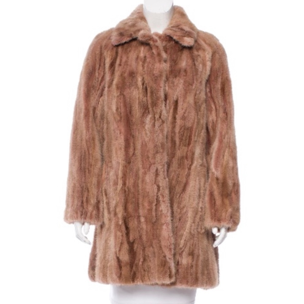 AUTHENTIC LOUIS VUITTON ROSE COLOR MINK CAR COAT 2013 RUNWAY SZ 36 Small